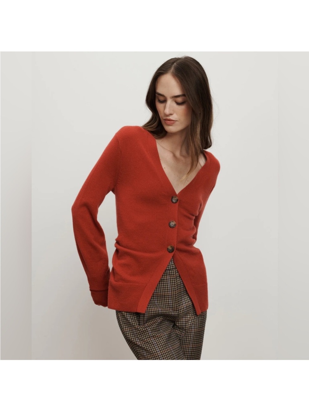 Worn once Veronica Beard Lamotte Cashmere Cardigan size S in Carnelian Red
